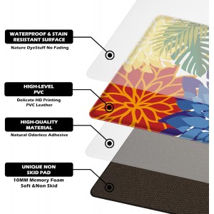 Kitchen Mats for Floor 2PCS Cushioned Anti Fatigue Kitchen Mats Waterproof Non Slip Kitchen Mat Rug Set Comfort Foam Standing Mat for Sink, Laundry, Office,17.3