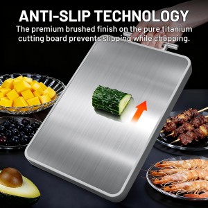 Titanium Cutting Boards For Kitchen,Ebony Wood Cutting Board,Double Sided Metal Chopping Board With Handle And Juice Groove, Idea Kitchen Appliances For Meat And Charcuterie