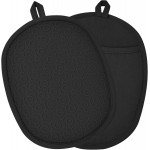 2Pack Silicone Pot Holders and Oven Mitts for Kitchen Heat Protection, Rated Hot Pads with Non-Slip Grip, Flexible, Thick Heat Resistant Mitts, Dishwasher Safe & Easy Storage(Black)