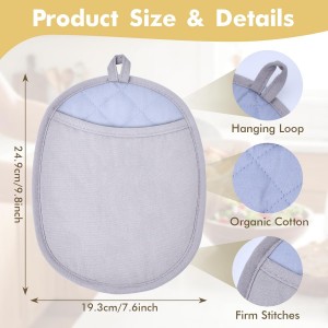 2Pack Heat-Resistant Silicone Pot Holders & Oven Mitts Set, Kitchen Hot Pads for Hands and Pots, Non-Slip Grip & Dishwasher Safe, Kitchen Accessories for Baking, Cooking, Grilling(Grey)