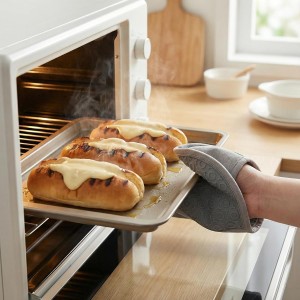 2Pack Heat-Resistant Silicone Pot Holders & Oven Mitts Set, Kitchen Hot Pads for Hands and Pots, Non-Slip Grip & Dishwasher Safe, Kitchen Accessories for Baking, Cooking, Grilling(Grey)