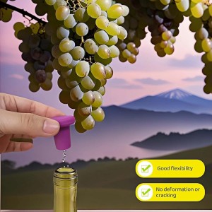 8-Pack Vibrant Silicone Wine Stoppers - Reusable, Airtight Champagne & Beer Bottle Sealer - Leakproof Beverage Savers for Wine, Sparkling Drinks, Soda (Multi-Color)