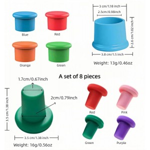 8-Pack Vibrant Silicone Wine Stoppers - Reusable, Airtight Champagne & Beer Bottle Sealer - Leakproof Beverage Savers for Wine, Sparkling Drinks, Soda (Multi-Color)