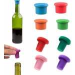 8-Pack Vibrant Silicone Wine Stoppers - Reusable, Airtight Champagne & Beer Bottle Sealer - Leakproof Beverage Savers for Wine, Sparkling Drinks, Soda (Multi-Color)