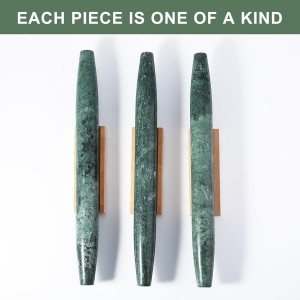 French Marble French Rolling Pin with Wooden Resting Base, 15 inch Kitchen Baking Tool for Baking with Non-Stick Surface, Ideal as a Dough Roller for Pie Crust, Cookie, Pasta