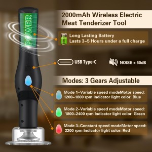 Electric Meat Tenderizer, Handheld Cordless Electric Heavy Duty Meat Tenderizer Hammer, 37 Stainless Steel Sharp Needles Kitchen Tenderizer for Steak, Beef, Chicken Chops, Pork Chops