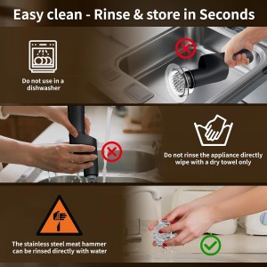 Electric Meat Tenderizer, Handheld Cordless Electric Heavy Duty Meat Tenderizer Hammer, 37 Stainless Steel Sharp Needles Kitchen Tenderizer for Steak, Beef, Chicken Chops, Pork Chops