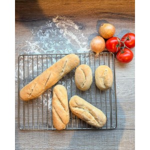 Baguette Bread Pan Food-Grade Perforated Silicone - Nonstick Loaf Mold with 2 Dividers, 3 Cavity Baking Tray for Homemade French Bread, Hoagie Roll, Sub, Sandwich Bun, Hotdog, Oven Dishwasher Safe