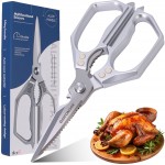 Professional Kitchen Scissors - Heavy Duty Stainless Steel Shears for Poultry, Meat, Fish | Dishwasher Safe, All-Metal Construction with Ergonomic Handle