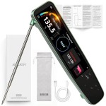 0.5s Instant Read Smart Meat Thermometer Digital, 3.8″ HD Touchscreen with Temp-OS, Professional Kitchen Food Thermometer for Cooking, Grill, BBQ | ±0.5°F, −58–572°F, IP68, USB-C Rechargeable