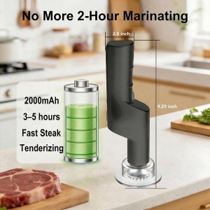 YOTAN Electric Meat Tenderizer for Steak, 3 Speed Powerful Motor, Tenderizes Tough Meat in Seconds, Stainless Steel Tender Head, Safe One-Press Design, Easy to Clean, for Beef Pork Chicken BBQ