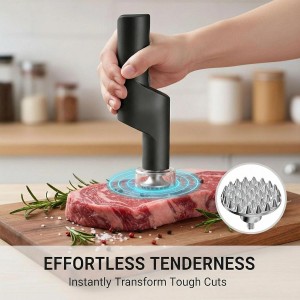 YOTAN Electric Meat Tenderizer for Steak, 3 Speed Powerful Motor, Tenderizes Tough Meat in Seconds, Stainless Steel Tender Head, Safe One-Press Design, Easy to Clean, for Beef Pork Chicken BBQ