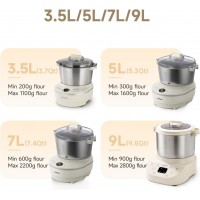 Joydeem Electric Dough Maker, 9.5Qt with Winter & Summer Fermentation, Dual Functions (MIX for Dough/Kneading, BLEND for Filling) - Ideal for Bread, Pizza, Roti, Dumplings, Sourdough, HMJ-A901