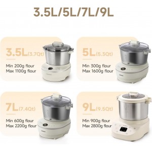Joydeem Electric Dough Maker, 9.5Qt with Winter & Summer Fermentation, Dual Functions (MIX for Dough/Kneading, BLEND for Filling) - Ideal for Bread, Pizza, Roti, Dumplings, Sourdough, HMJ-A901