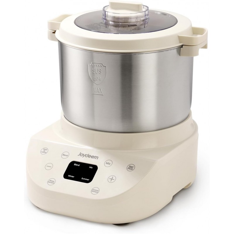 Joydeem Electric Dough Maker, 9.5Qt with Winter & Summer Fermentation, Dual Functions (MIX for Dough/Kneading, BLEND for Filling) - Ideal for Bread, Pizza, Roti, Dumplings, Sourdough, HMJ-A901