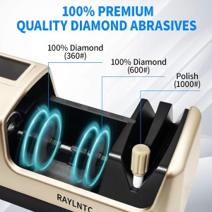 Professional 5-in-1 Electric Knife Sharpener with LCD Display,Scissor Sharpener with 3-Speed & 100% Diamond Abrasives - Precision Angle Guides for Straight, Serrated, Cleaver & Kitchen Scissors