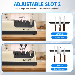 Professional 5-in-1 Electric Knife Sharpener with LCD Display,Scissor Sharpener with 3-Speed & 100% Diamond Abrasives - Precision Angle Guides for Straight, Serrated, Cleaver & Kitchen Scissors