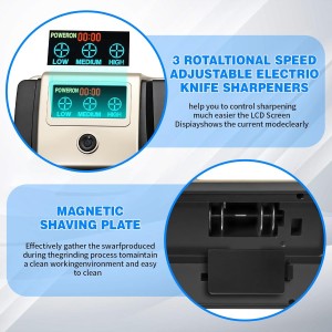 Professional 5-in-1 Electric Knife Sharpener with LCD Display,Scissor Sharpener with 3-Speed & 100% Diamond Abrasives - Precision Angle Guides for Straight, Serrated, Cleaver & Kitchen Scissors