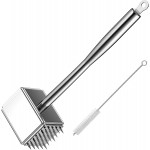 316 Stainless Steel 3in1 Meat Tenderizer Tool, BOMANSI BOMS Heavy Duty 1.52lb Meat Mallet Hammer Pounder Ideal for Tenderizing Steak, Poultry & Chicken Cutlet, Dishwasher Safe