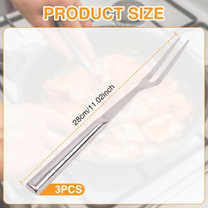 LOGJAM 3PCS Two Pronged Meat Carving Fork, Stainless Steel Grill Fork for Kitchen & Serving