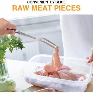 LOGJAM 3PCS Two Pronged Meat Carving Fork, Stainless Steel Grill Fork for Kitchen & Serving