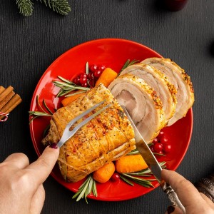 LOGJAM 3PCS Two Pronged Meat Carving Fork, Stainless Steel Grill Fork for Kitchen & Serving