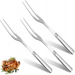 LOGJAM 3PCS Two Pronged Meat Carving Fork, Stainless Steel Grill Fork for Kitchen & Serving