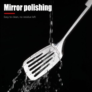 Premium Stainless Steel Kitchen Utensil Set, 8-Piece Cooking Tools with Black Ergonomic Handles, Includes Turner, Spoons, Skimmer, Whisk