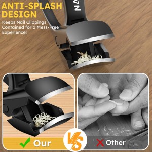 Upgrade Extended Toenail Clippers for Thick Toenails, Long Handled Nail Clippers for Seniors, Large Fingernail Clipper Angled Head with Catcher, Ergonomic Wide Opening Heavy Duty Cutter for Men Women