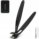 Upgrade Extended Toenail Clippers for Thick Toenails, Long Handled Nail Clippers for Seniors, Large Fingernail Clipper Angled Head with Catcher, Ergonomic Wide Opening Heavy Duty Cutter for Men Women