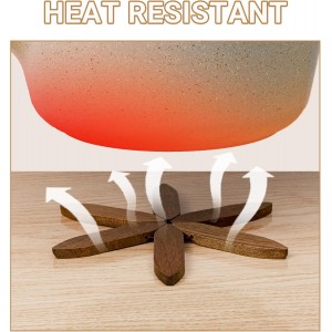 Yuoyar Trivets, Wooden Tree-Shaped sapele Wood Drink Trivets Set for Coffee Table, Kitchen Table Decor