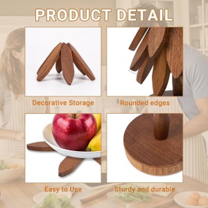 Yuoyar Trivets, Wooden Tree-Shaped sapele Wood Drink Trivets Set for Coffee Table, Kitchen Table Decor