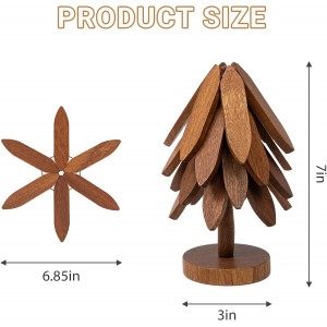 Yuoyar Trivets, Wooden Tree-Shaped sapele Wood Drink Trivets Set for Coffee Table, Kitchen Table Decor