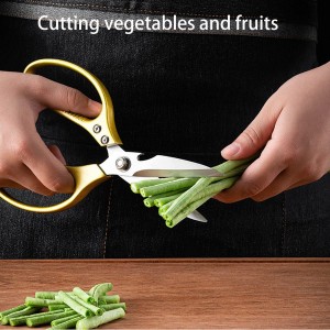 Kitchen Scissors All purpose, Have duty Stainless Steel Cooking Shears for Cutting Meat, Chicken,Poultry, Fish, Herbs, Seafood Scissors with Comfort Grip gold