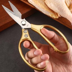 Kitchen Scissors All purpose, Have duty Stainless Steel Cooking Shears for Cutting Meat, Chicken,Poultry, Fish, Herbs, Seafood Scissors with Comfort Grip gold