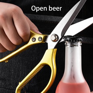Kitchen Scissors All purpose, Have duty Stainless Steel Cooking Shears for Cutting Meat, Chicken,Poultry, Fish, Herbs, Seafood Scissors with Comfort Grip gold