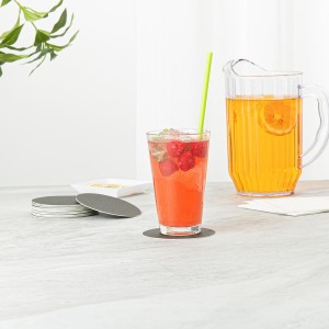 Restaurantware Paper Coasters 100 Pack of 3.5 Inch Disposable Beverage Coasters Absorbent for Hot and Cold Drinks Blue Coffee Cup Essentials for Table Decor, Kitchen, Home Patio or Living Room