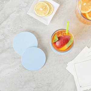 Restaurantware Paper Coasters 100 Pack of 3.5 Inch Disposable Beverage Coasters Absorbent for Hot and Cold Drinks Blue Coffee Cup Essentials for Table Decor, Kitchen, Home Patio or Living Room