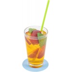 Restaurantware Paper Coasters 100 Pack of 3.5 Inch Disposable Beverage Coasters Absorbent for Hot and Cold Drinks Blue Coffee Cup Essentials for Table Decor, Kitchen, Home Patio or Living Room