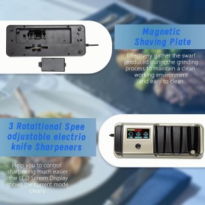 Professional 5-in-1 Electric Knife Sharpener w/LCD, Scissor Sharpener with 3-Speed & 100% Diamond Abrasives -Precision Angle Guides Sharpens Straight, Serrated, Cleaver Knives