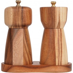 Salt and Pepper Grinder Set with Tray, A...