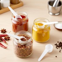 Foraineam 100 Pack Plastic Scoop Tablespoon Individually Wrapped, 20ml / 20cc Measuring Spoons Coffee Scoops Teaspoon with Long Handle for Measuring Coffee Grains Spices Protein Powder Pet Food