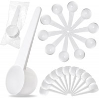 Foraineam 100 Pack Plastic Scoop Tablespoon Individually Wrapped, 20ml / 20cc Measuring Spoons Coffee Scoops Teaspoon with Long Handle for Measuring Coffee Grains Spices Protein Powder Pet Food
