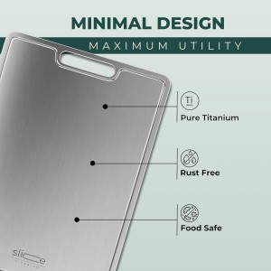 Real Titanium Cutting Board for Kitchen, Pure Titanium Large 15x11 Metal Cutting Boards for Meat and Vegetables, Food Safe, Dishwasher Safe