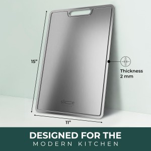 Real Titanium Cutting Board for Kitchen, Pure Titanium Large 15x11 Metal Cutting Boards for Meat and Vegetables, Food Safe, Dishwasher Safe