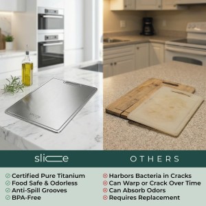 Real Titanium Cutting Board for Kitchen, Pure Titanium Large 15x11 Metal Cutting Boards for Meat and Vegetables, Food Safe, Dishwasher Safe