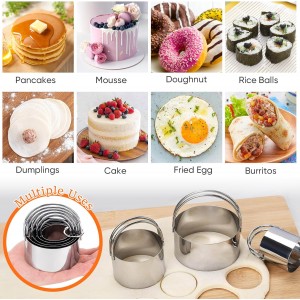 Stainless Steel Biscuit Cutter Set, Pastry Scraper and Dough Blender, Sturdy & Long-Lasting with Ergonomic Rubber Grip, Baking Dough Tools for Cooking Cookies and Donuts, Cakes, or Making Pancakes
