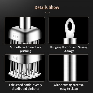 316 Stainless Steel Meat Tenderizer Tool, 24 Sharp Needles, BOMANSI BOMS Steak Tenderizer, Tenderizing Steak, Beef, Chicken, Pork, Barbecue, Marinating, Chicken Tenderizer with free cleaning brush