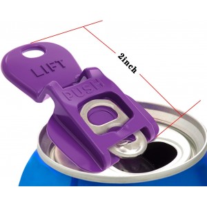 6PCS Colorful Can Tab Openers & Leak-Proof Drink Covers – One-Hand Soda Can Opener and Reusable Protector Caps for Coke, Beer, Soda, and Aluminum Cans