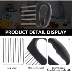 Extra-Large Onion Holder for Slicing, 16-Prong Stainless Steel Food Slicing Assistant & Meat Tenderizer Tool, Non-Slip Vegetable Slicer Kitchen Gadget for Onion, Tomato, Lemon, Potato